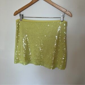 Zara Yellow Sequin Skirt Mini Size M